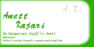 anett kajari business card